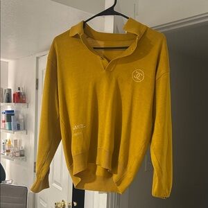 CHANEL Mustard V-Neck Sweater